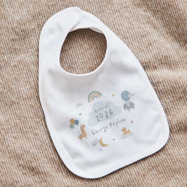 Personalized Born In 2026 Animal Bib 