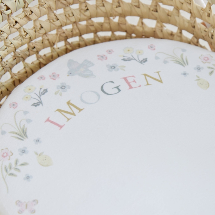 Personalised Garden Secrets Moses Basket Sheet