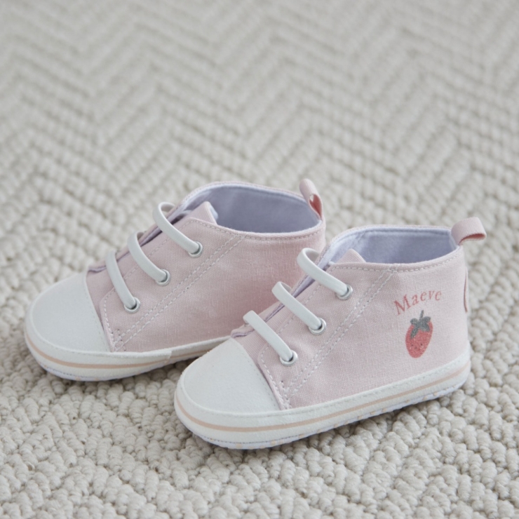 Personalised Strawberry Pink Baby High Tops