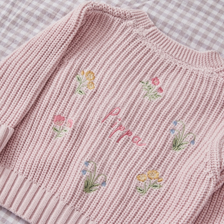 Personalised Floral Pink Cardigan
