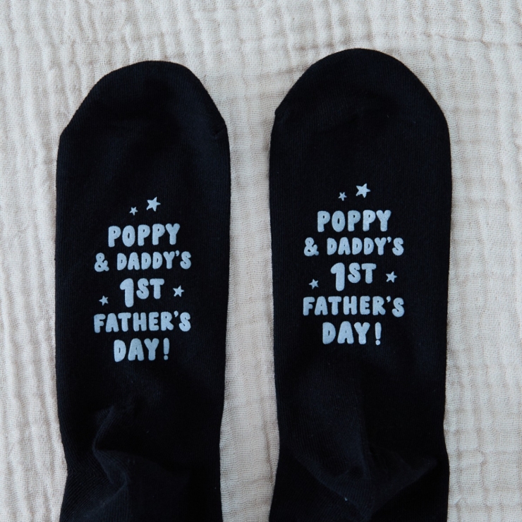 Personalised 1st Father’s Day Black Socks