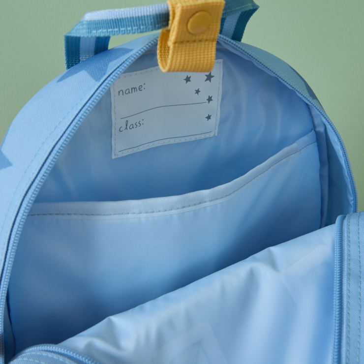 Personalised Blue Star Pocket Medium Backpack