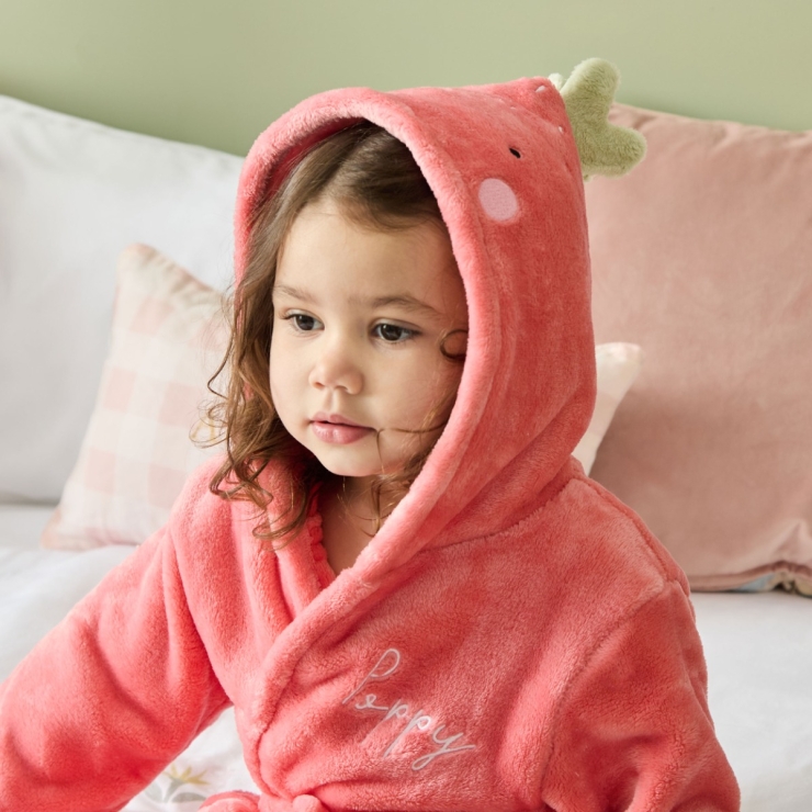 Personalised Strawberry Fleece Robe 