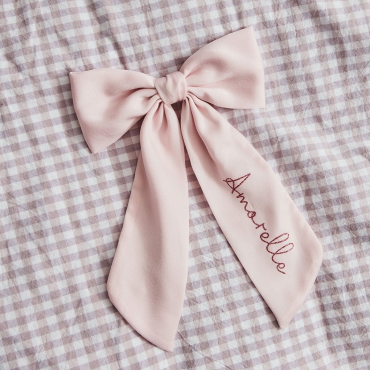 My Kids Personalized Name Pink Hair Bow Clip