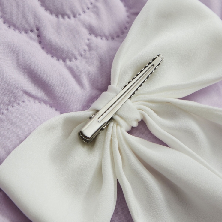Personalised Name Ivory Hair Bow Clip