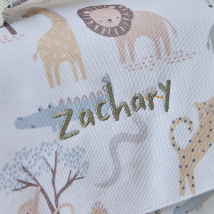 Personalised Neutral Safari Grab Handle Lunchbag