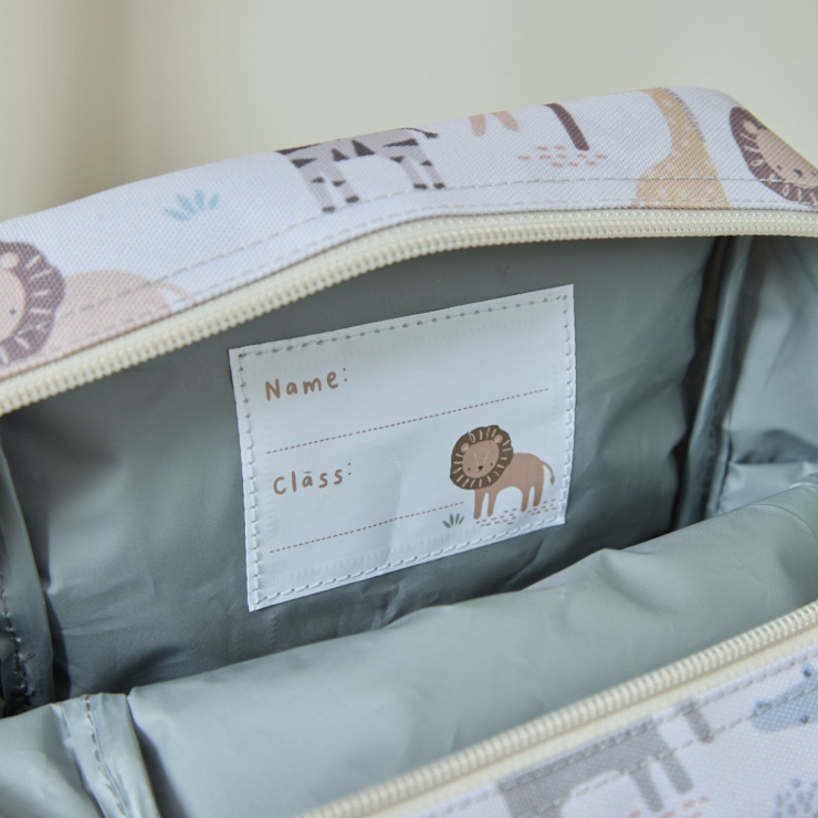 Personalised Neutral Safari Grab Handle Lunchbag