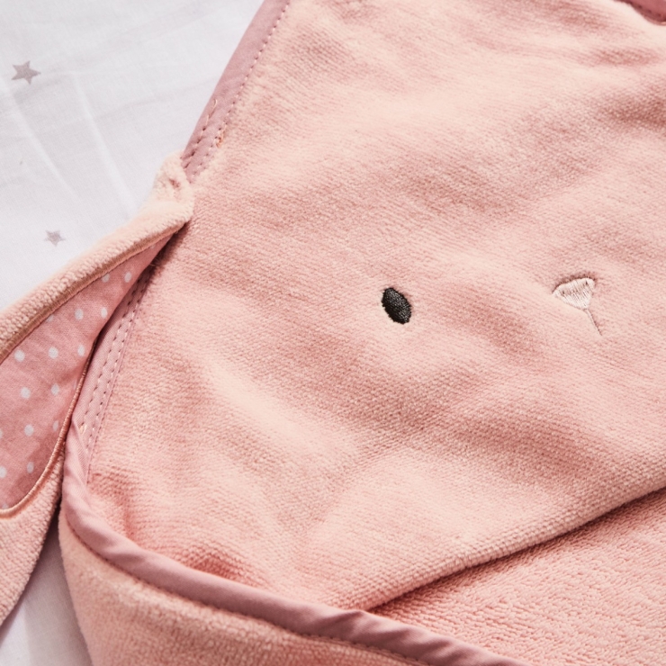 Personalised Pink Bunny Hooded Towel