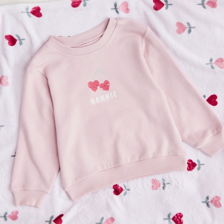 Personalised Love You Cherry Much Pink Sweater