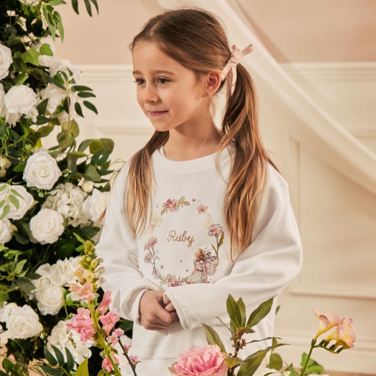 Personalised Flower Fairies™ Wreath Ecru Sweatshirt