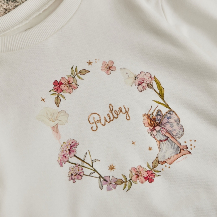 Personalised Flower Fairies™ Wreath Ecru Sweatshirt