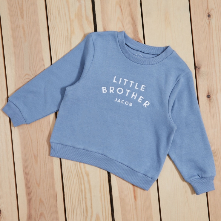 Personalised Little Brother Sweatshirt in Blue