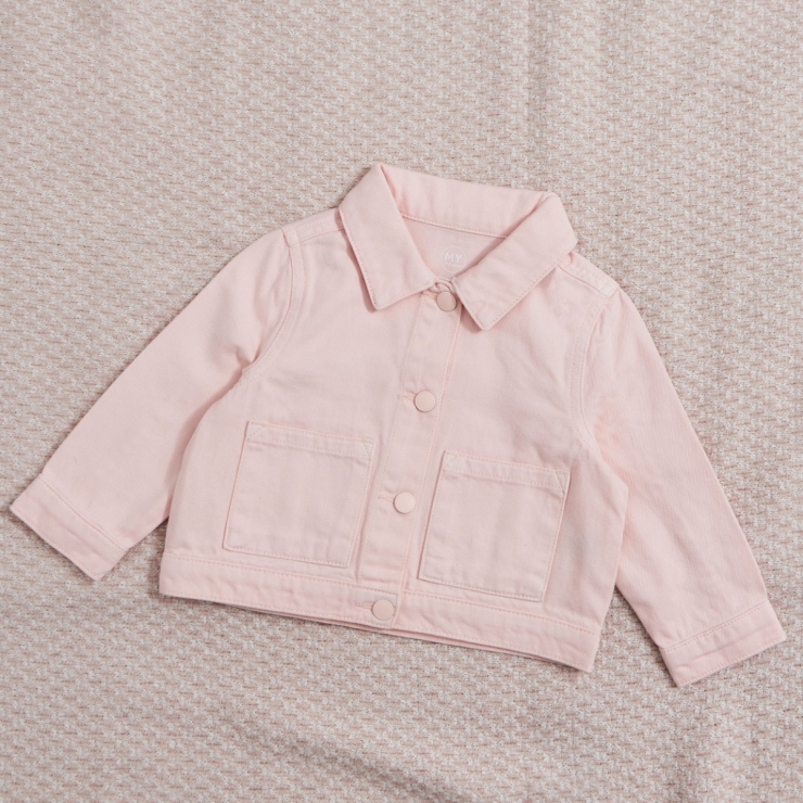 Personalised Big Sister Pink Denim Jacket 