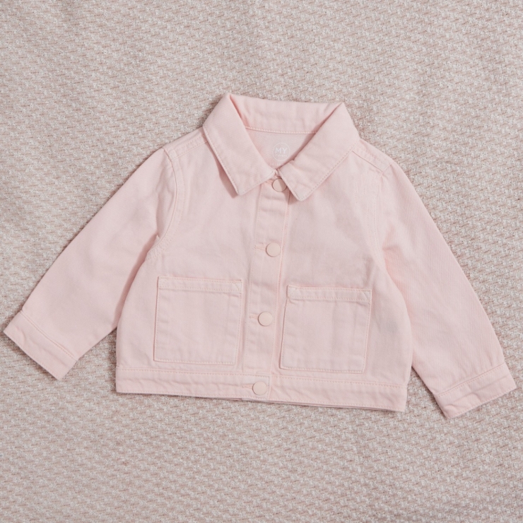 Personalised Little Sister Pink Denim Jacket 
