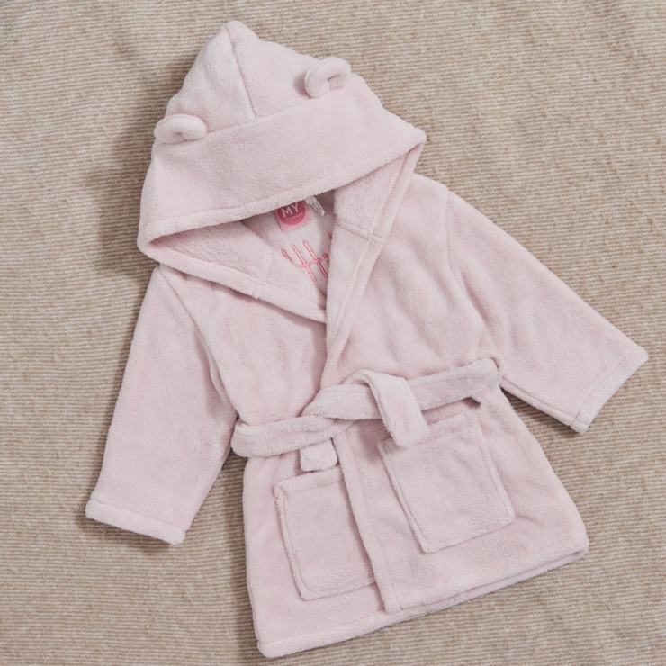 Personalised Little Sister Pink Fleece Robe