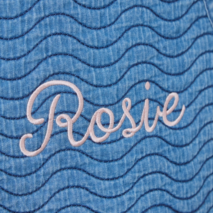 Personalised Back Name Quilted Denim Gilet