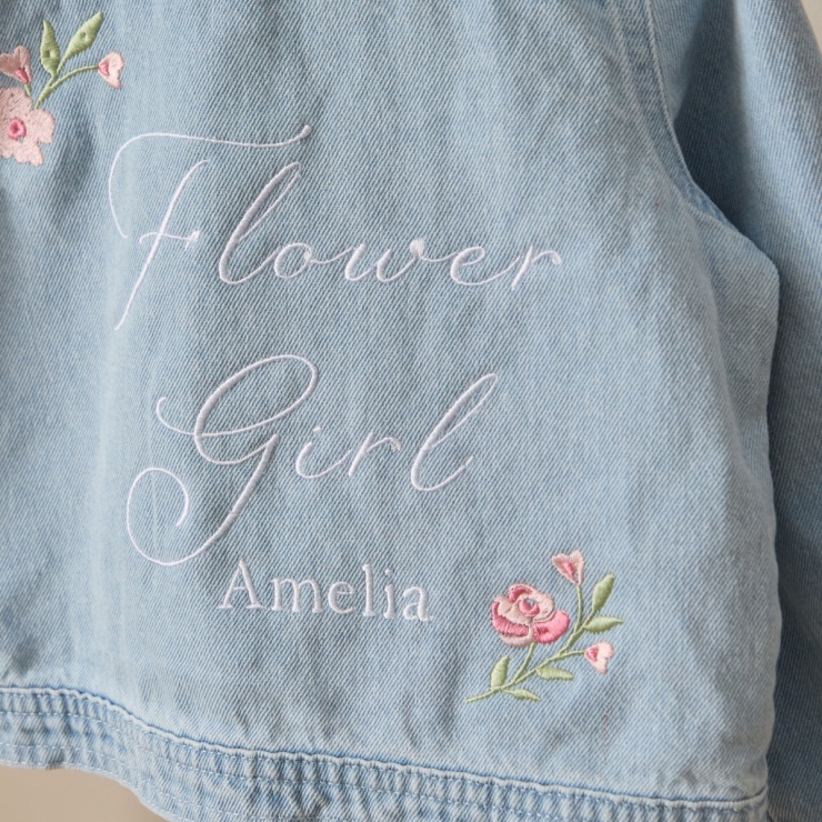 Personalised Flower Girl Stonewash Jacket