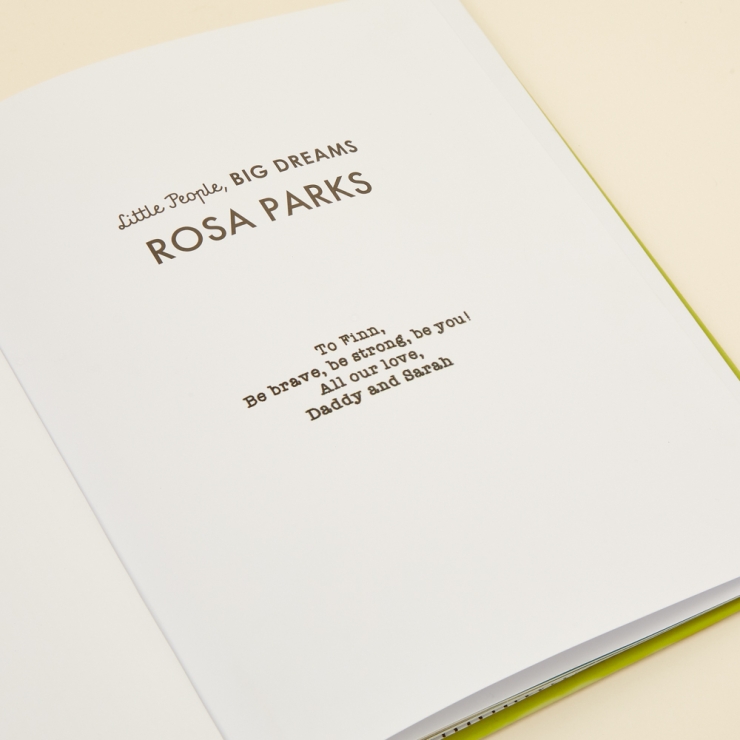Personalised Little People, Big Dreams Mini Feminists Book Collection Personalised Opening Page Message in Rosa Parks Book