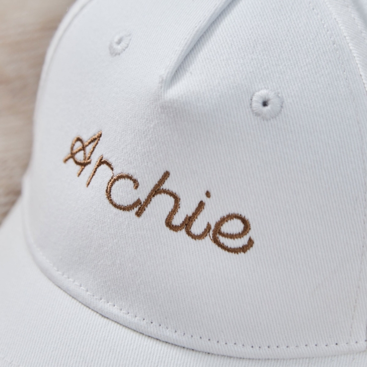 Personalised Simple Name Baseball Cap in Ecru 