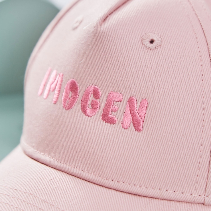 Personalised Simple Name Baseball Cap in Pink
