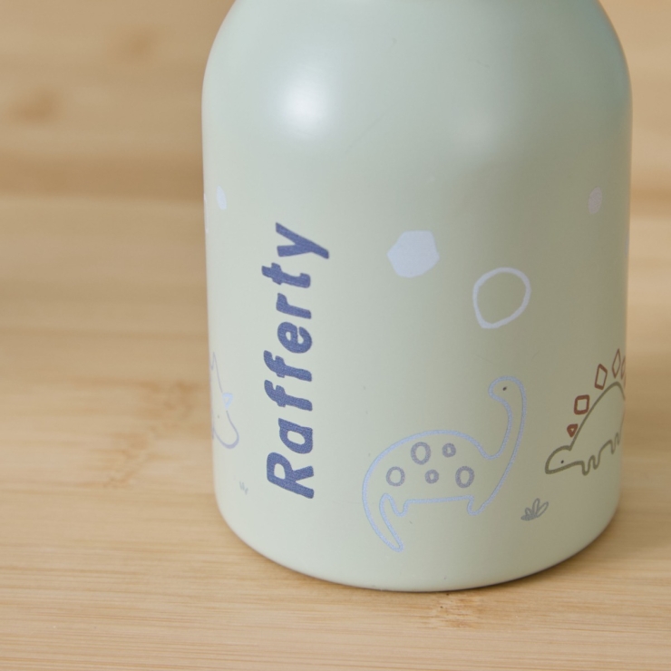 Personalised Green Dino Sage Water Bottle