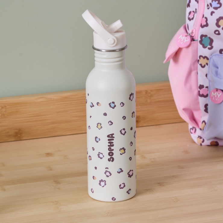 Personalised Leopard Print Large Bottle