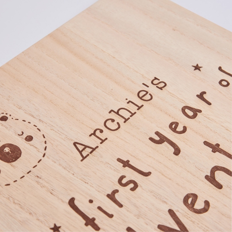 Personalised 'First Year' Wooden Scrapbook