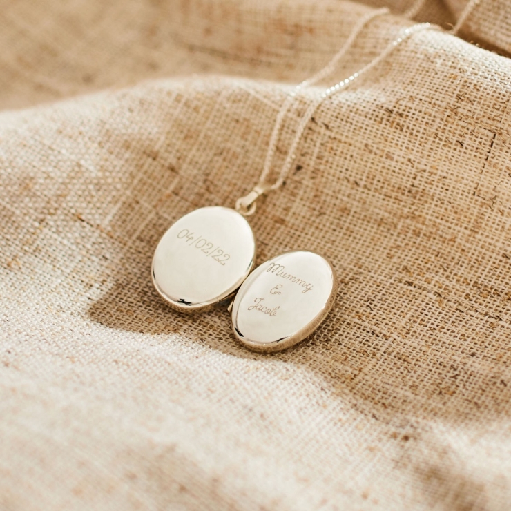 Personalized Sterling Silver Locket Necklace