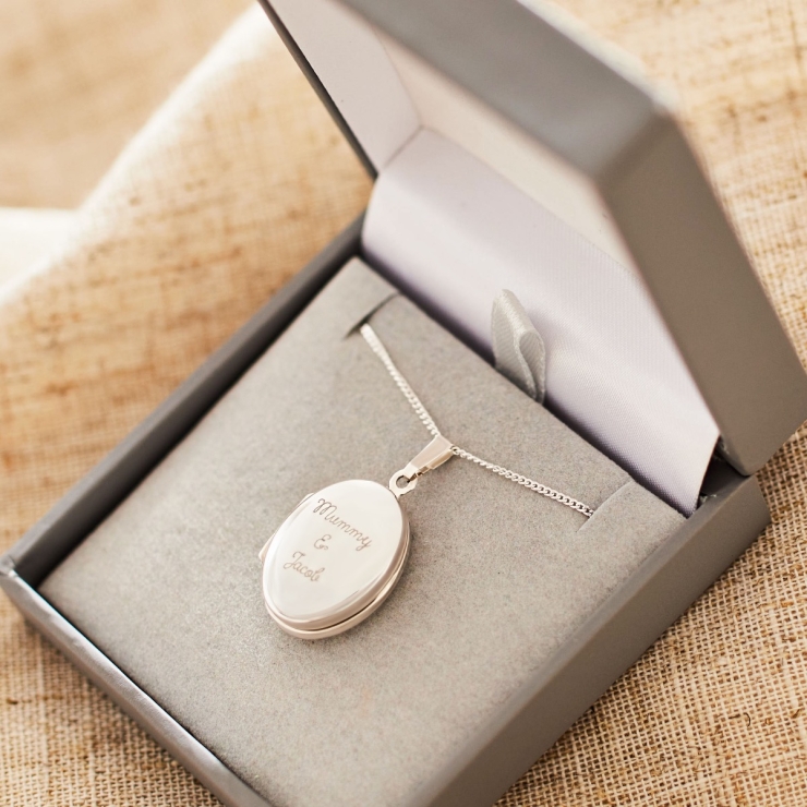 Personalized Sterling Silver Locket Necklace