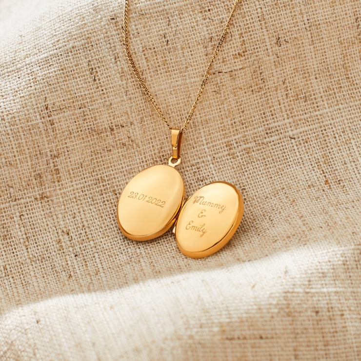 Personalized 18ct Gold Plated Locket Necklace