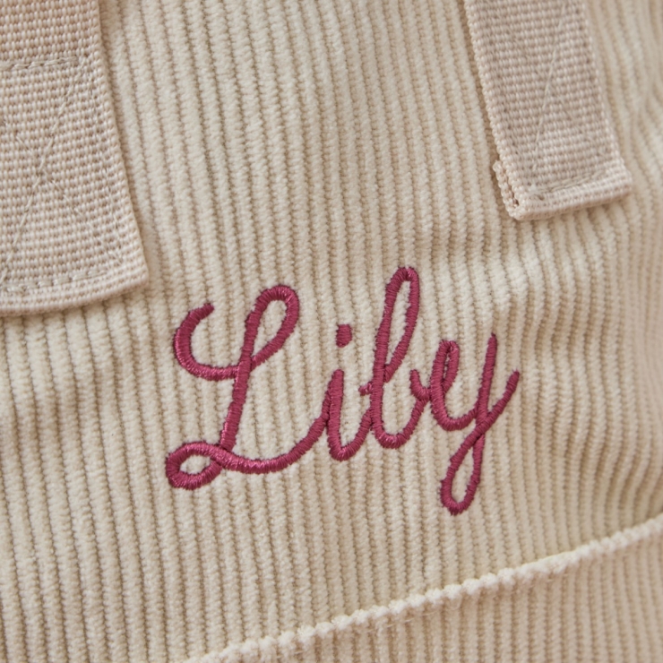 Personalised Heritage Floral Mini Cord Ecru Backpack