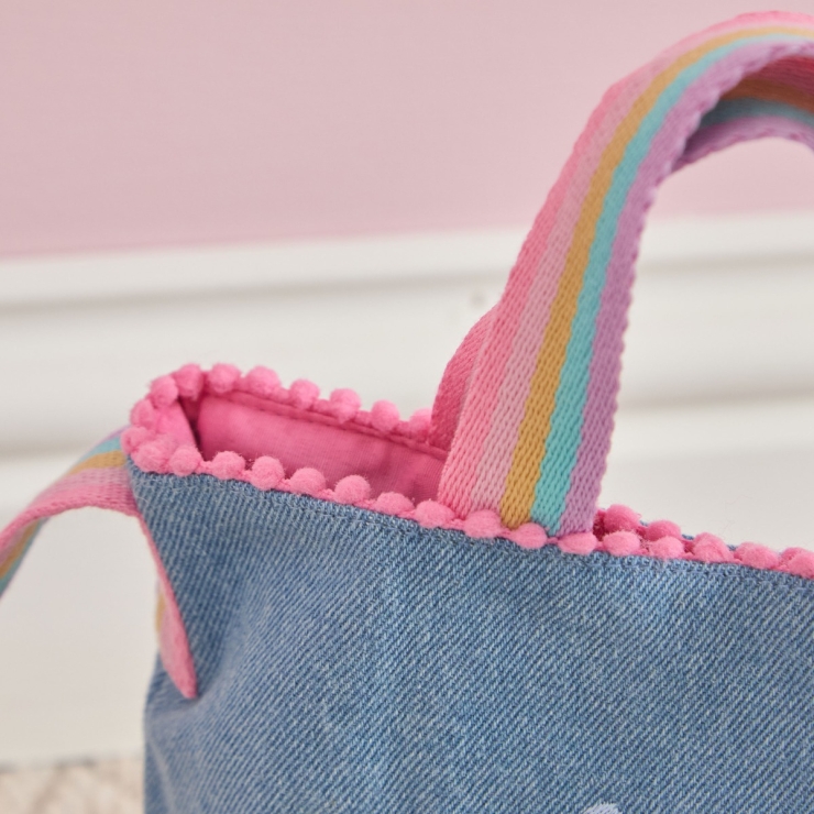 Personalised Garden Secrets Butterfly Denim Handbag