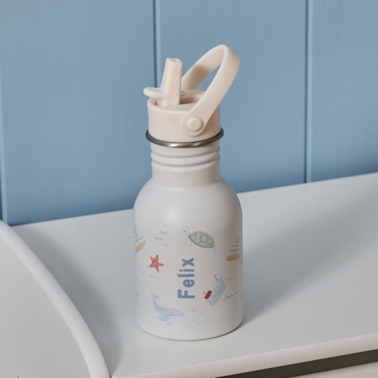 Personalised High Tide Sea Creature Neutral Water Bottle