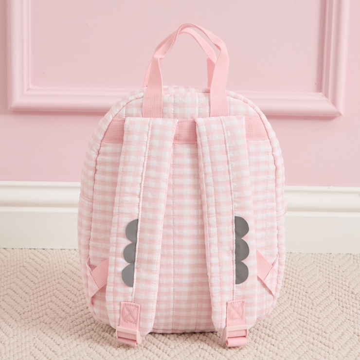 Personalised Garden Secrets Butterfly Pink Gingham Backpack