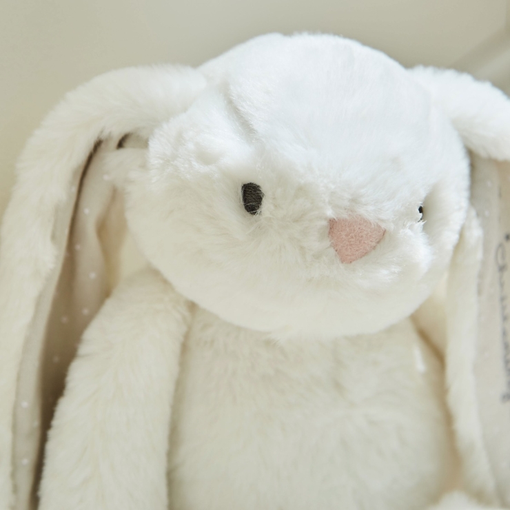 Personalized Christening Day White Bunny Soft Toy