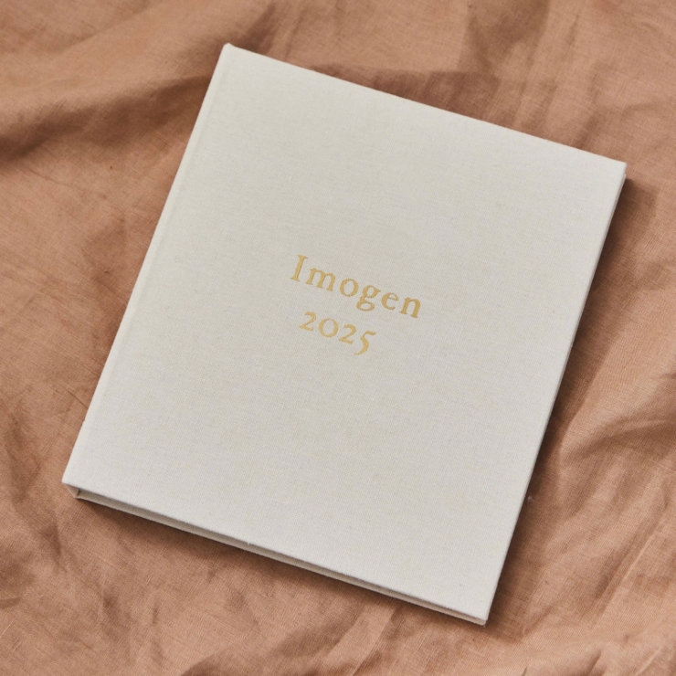 Personalized Linen Baby Journal Keepsake Book