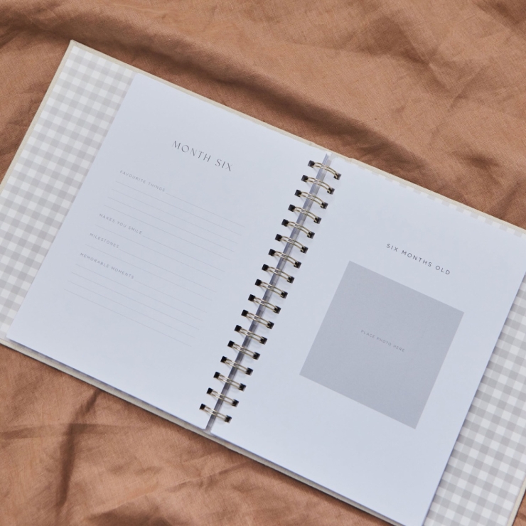 Personalized Linen Baby Journal Keepsake Book