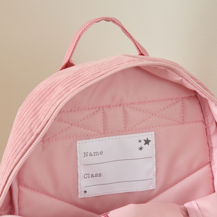 Personalised Big Name Pink Cord Backpack