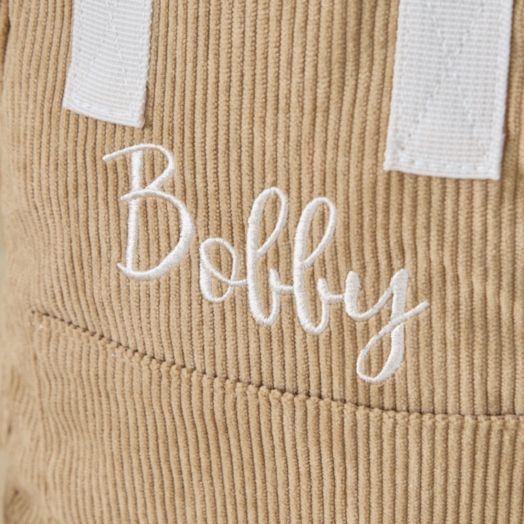 Personalised Big Name Caramel Cord Backpack