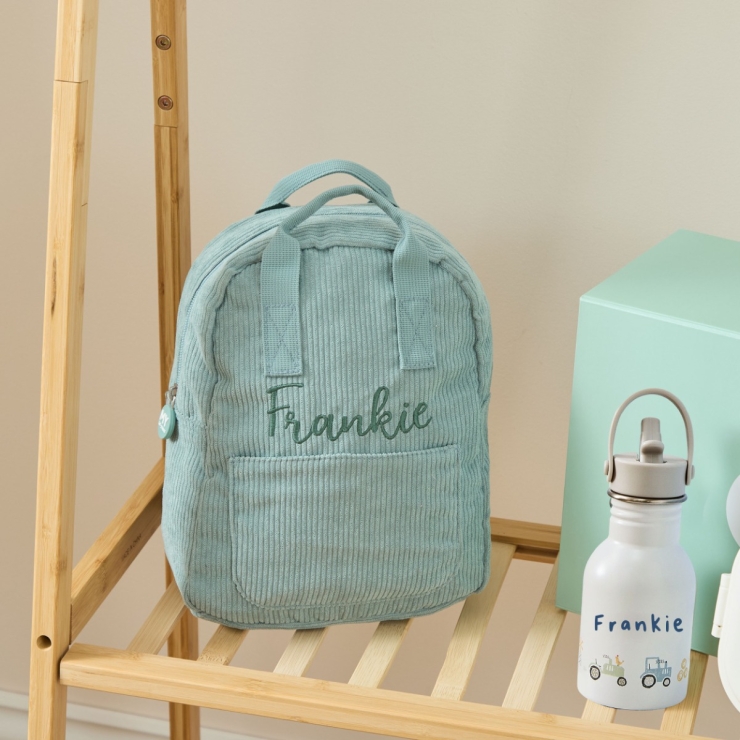 Personalised Big Name Sage Cord Backpack