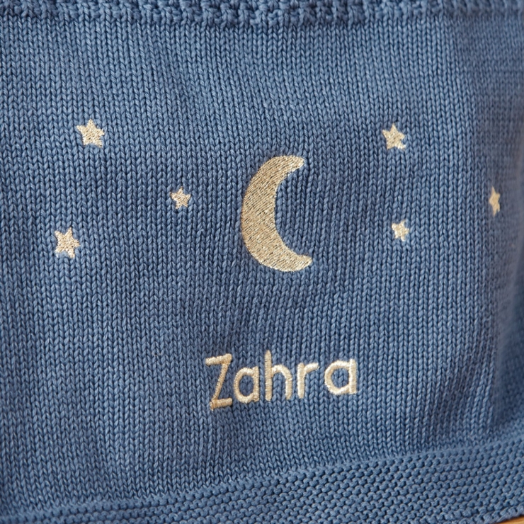 Personalised Eid Mid Blue Shawl