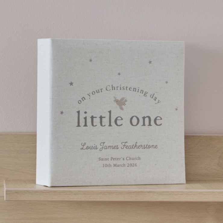 Personalised Little One Christening Linen Photo Album