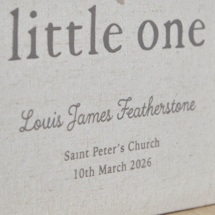 Personalised Little One Christening Linen Photo Album