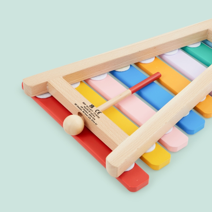 Personalised Colourful Wooden Xylophone Toy FSC®