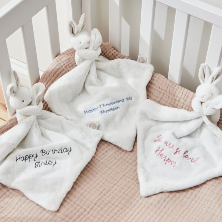 Personalised White Super Soft Bunny Comforter