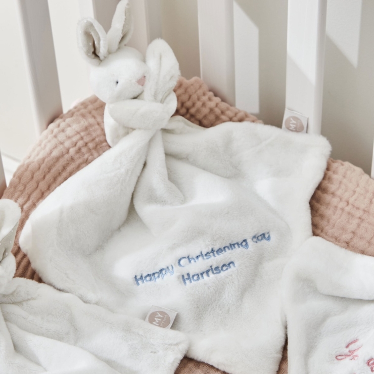 Personalised White Super Soft Bunny Comforter