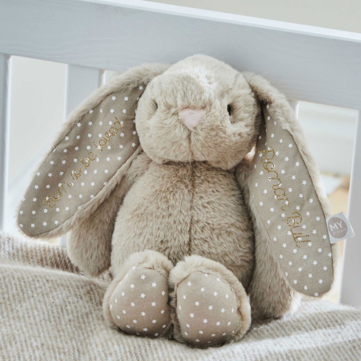 Personalized Oatmeal Plush Bunny