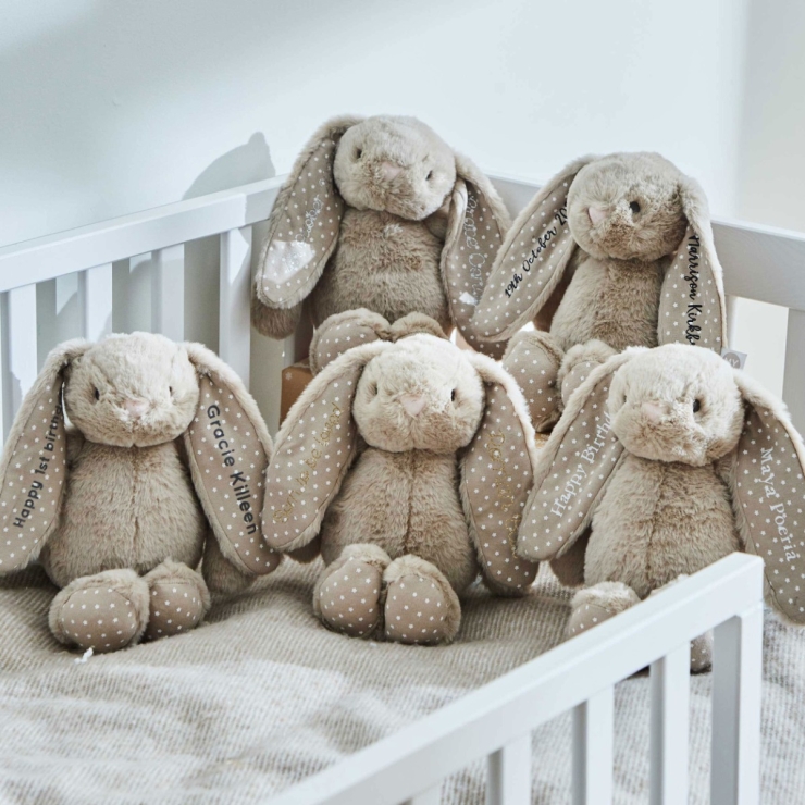 Personalized Oatmeal Plush Bunny