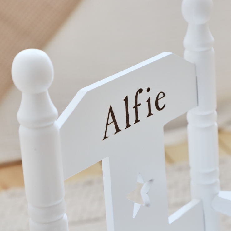 Personalised White Star Children's Rocking Chair