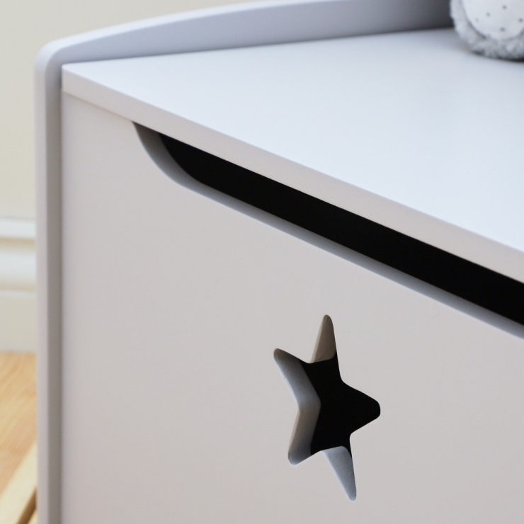 Personalised Grey Star Design Toy Box